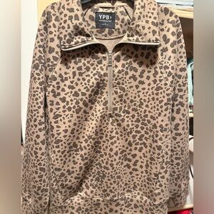 YPB Tan Leopard Print Women's Pullover Jacket